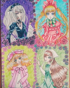 Rating: Safe Score: 0 Tags: 4girls blonde_hair blue_eyes bonnet bow brown_hair dress flower hair_bow hina_ichigo image long_hair long_sleeves looking_at_viewer multiple multiple_girls pink_bow pink_dress pink_flower pink_rose red_flower rose shinku smile souseiseki suigintou suiseiseki tagme traditional_media twintails watercolor_(medium) User: admin