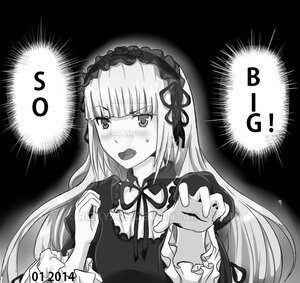 Rating: Safe Score: 0 Tags: !? 1girl auto_tagged bangs blush dress greyscale hairband image lolita_fashion long_hair long_sleeves looking_at_viewer monochrome neck_ribbon open_mouth ribbon solo spoken_interrobang suigintou upper_body User: admin