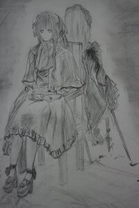 Rating: Safe Score: 0 Tags: 2girls alice_margatroid braid dress frills greyscale image long_sleeves maid maid_headdress monochrome multiple_girls pair shinku shoes sketch standing suigintou traditional_media wide_sleeves User: admin