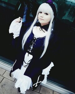 Rating: Safe Score: 0 Tags: 1girl black_dress black_nails choker dress flower gothic_lolita hairband long_hair nail_polish rose solo suigintou User: admin