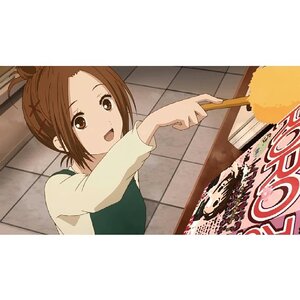 Rating: Safe Score: 0 Tags: 1girl :d apron brown_eyes brown_hair hair_ornament hairclip human indoors long_sleeves looking_at_viewer open_mouth saitou screenshot shirt smile solo tile_wall tiles User: admin