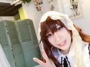 Rating: Safe Score: 0 Tags: 1girl bangs brown_eyes brown_hair building flower heterochromia lips long_hair looking_at_viewer plant portrait potted_plant smile solo suiseiseki window User: admin