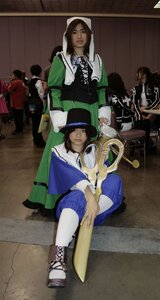 Rating: Safe Score: 0 Tags: black_hair brown_hair hat multiple_boys multiple_cosplay multiple_girls sitting tagme weapon User: admin