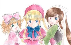 Rating: Safe Score: 0 Tags: 3girls :d auto_tagged blonde_hair blue_eyes bow brown_hair dress hat head_scarf heterochromia image long_hair long_sleeves looking_at_viewer multiple multiple_girls open_mouth pink_bow shinku siblings simple_background sisters smile suiseiseki tagme white_background User: admin