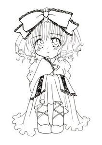 Rating: Safe Score: 0 Tags: 1girl blush bow dress full_body greyscale hair_bow hina_ichigo hinaichigo image long_sleeves looking_at_viewer monochrome short_hair simple_background sitting sleeves_past_wrists solo white_background User: admin