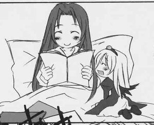 Rating: Safe Score: 0 Tags: 2girls :d ^_^ blush closed_eyes greyscale hairband holding image kakizaki_megu long_hair long_sleeves monochrome multiple_girls open_mouth rain simple_background smile solo suigintou wings User: admin