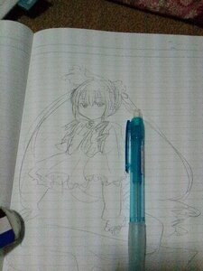 Rating: Safe Score: 0 Tags: 1girl bow detached_sleeves hair_bow hair_tubes image long_hair long_sleeves looking_at_viewer monochrome photo rain shinku skirt solo traditional_media User: admin