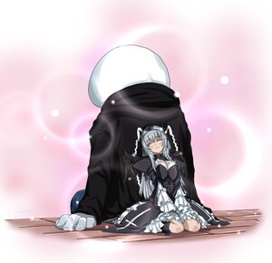 Rating: Safe Score: 0 Tags: 1girl black_dress blush breasts cleavage closed_eyes dress frills gloves image long_hair long_sleeves medium_breasts silver_hair sitting solo suigintou white_gloves User: admin