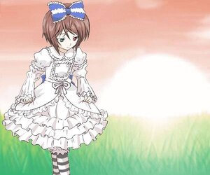 Rating: Safe Score: 0 Tags: 1girl bow brown_hair dress frilled_sleeves frills grass green_eyes hair_bow heterochromia image lolita_fashion long_sleeves pantyhose puffy_sleeves red_eyes ribbon short_hair solo souseiseki standing striped striped_legwear suiseiseki User: admin