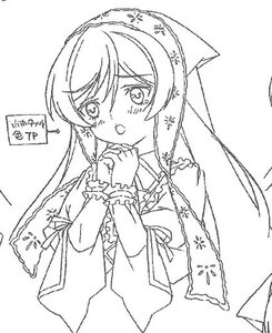 Rating: Safe Score: 0 Tags: 1girl blush greyscale image long_hair long_sleeves monochrome open_mouth simple_background solo suiseiseki tears upper_body User: admin