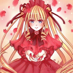 Rating: Safe Score: 0 Tags: 1girl artist_name blonde_hair blue_eyes blush bow dress drill_hair flower heart image long_hair looking_at_viewer marker_(medium) petals red_dress rose rose_petals shinku smile solo traditional_media twintails very_long_hair User: admin