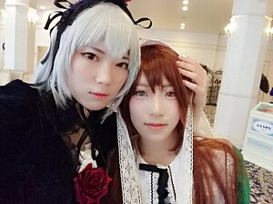Rating: Safe Score: 0 Tags: 1boy brown_hair closed_mouth flower hairband heterochromia lips looking_at_viewer multiple_cosplay red_eyes red_flower red_rose ribbon rose smile suigintou tagme white_hair User: admin