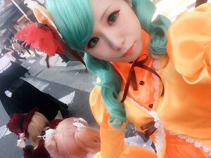 Rating: Safe Score: 0 Tags: aqua_eyes aqua_hair choker flower green_eyes hatsune_miku kanaria lips long_hair multiple_girls solo User: admin
