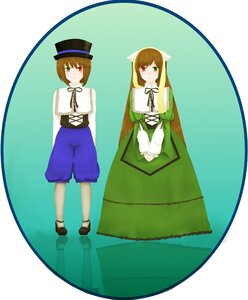 Rating: Safe Score: 0 Tags: 2girls brown_hair dress green_eyes hat heterochromia image long_hair long_sleeves looking_at_viewer multiple_girls pair red_eyes short_hair siblings sisters smile souseiseki suiseiseki top_hat twins User: admin