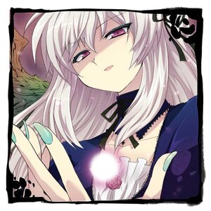 Rating: Safe Score: 0 Tags: 1girl dress flower image long_hair pink_eyes ribbon rose shikishi solo suigintou upper_body wings User: admin
