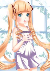 Rating: Safe Score: 0 Tags: 1girl :o bangs bare_shoulders blonde_hair blue_eyes blunt_bangs blush dress drill_hair hair_ribbon image long_hair looking_at_viewer open_mouth ribbon ringlets shinku solo sundress twin_drills twintails very_long_hair User: admin