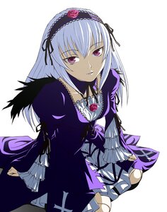 Rating: Safe Score: 3 Tags: 1girl bonnet detached_collar doll dress flower frilled_sleeves frills gothic hairband ichikawa_masahiro image juliet_sleeves kneeling leaning_forward long_hair long_sleeves looking_at_viewer parted_lips pink_eyes puffy_sleeves purple_eyes red_eyes rose rozen_maiden simple_background sitting solo suigintou white_background wings User: admin