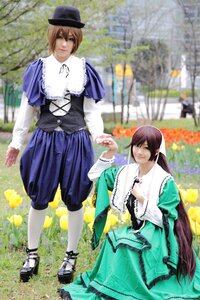 Rating: Safe Score: 0 Tags: 2girls 91076 blonde_hair blue_dress blurry brown_hair capelet crossdressing depth_of_field dress frills green_dress hat long_hair long_sleeves multiple_cosplay multiple_girls photo short_hair souseiseki standing tagme User: admin