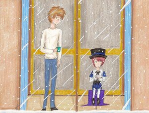 Rating: Safe Score: 0 Tags: 1boy 1girl baseball_cap beach black_headwear emiya_shirou green_eyes hat image multiple_boys orange_hair pants shirt solo souseiseki standing water water_drop white_shirt User: admin