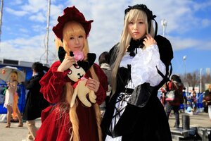 Rating: Safe Score: 0 Tags: blonde_hair blurry blurry_background building city day depth_of_field dress long_hair long_sleeves multiple_cosplay multiple_girls outdoors photo realistic shinku sky tagme User: admin
