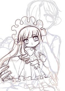 Rating: Safe Score: 0 Tags: 1girl bangs blunt_bangs bow dress frills image long_hair long_sleeves monochrome shinku sketch solo standing striped vertical_stripes very_long_hair User: admin