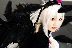 Rating: Safe Score: 0 Tags: 1girl artist_name black_dress blurry blurry_background depth_of_field flower gothic_lolita lips lolita_fashion looking_at_viewer red_eyes red_lips signature smile solo suigintou white_hair User: admin