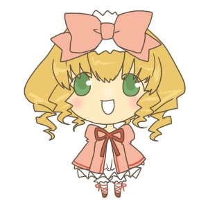 Rating: Safe Score: 0 Tags: 1girl blonde_hair bow chibi dress drill_hair full_body green_eyes hair_bow hina_ichigo hinaichigo image long_sleeves open_mouth pink_bow short_hair simple_background smile solo standing white_background User: admin
