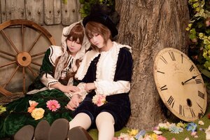Rating: Safe Score: 0 Tags: black_shorts brown_hair clock closed_eyes flower hat hood lips long_sleeves multiple_cosplay short_hair shorts sitting tagme white_flower User: admin