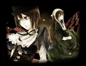 Rating: Safe Score: 0 Tags: 2girls argyle argyle_background brown_hair checkered checkered_background checkered_floor dress frills green_eyes hat head_scarf heterochromia image long_hair long_sleeves looking_at_viewer multiple_girls pair red_eyes siblings sisters souseiseki suiseiseki twins User: admin