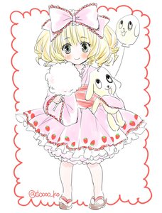 Rating: Safe Score: 0 Tags: 1girl blonde_hair blush bow curly_hair dress floral_print frills full_body green_eyes hair_bow hina_ichigo hinaichigo image long_sleeves looking_at_viewer pink_bow pink_dress short_hair smile solo standing strawberry_print twitter_username wide_sleeves User: admin