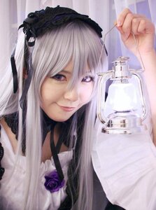 Rating: Safe Score: 0 Tags: 1girl dress flower gothic_lolita lips lolita_fashion long_hair purple_eyes purple_flower purple_rose rose silver_hair solo suigintou User: admin
