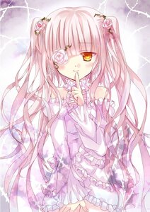 Rating: Safe Score: 0 Tags: 1girl dress eyepatch finger_to_mouth flower frills hair_flower hair_ornament image kirakishou long_hair pink_hair rose shushing smile solo twintails very_long_hair yellow_eyes User: admin