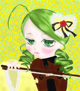 Rating: Safe Score: 0 Tags: 1girl blush flower green_eyes green_hair image kanaria red_rose rose solo violin yellow_background yellow_flower yellow_rose User: admin