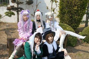 Rating: Safe Score: 0 Tags: 5girls blonde_hair brown_hair dress frills hat long_hair multiple_cosplay multiple_girls realistic short_hair tagme User: admin
