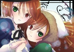 Rating: Safe Score: 0 Tags: 2girls brown_hair green_eyes hat head_scarf heterochromia holding_hands image interlocked_fingers long_hair long_sleeves looking_at_viewer multiple_girls pair red_eyes short_hair siblings sisters smile souseiseki suiseiseki twins User: admin