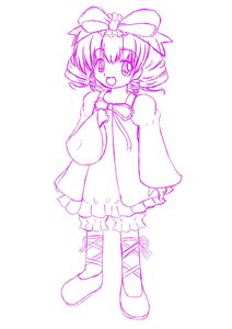 Rating: Safe Score: 0 Tags: 1girl :d bangs bloomers bow dress eyebrows_visible_through_hair full_body hina_ichigo hinaichigo image long_sleeves looking_at_viewer monochrome open_mouth puffy_long_sleeves puffy_sleeves ribbon short_hair smile solo standing User: admin