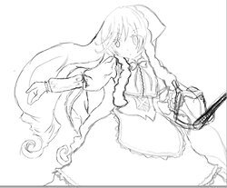 Rating: Safe Score: 0 Tags: 1girl bow dress hair_bow image long_hair monochrome solo striped suiseiseki very_long_hair white_background User: admin