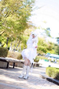 Rating: Safe Score: 0 Tags: 1girl animal_ears blurry day depth_of_field dress kirakishou outdoors photo_background solo standing white_dress User: admin