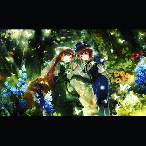 Rating: Safe Score: 0 Tags: 2girls auto_tagged blue_butterfly blue_flower brown_hair bug butterfly dress flower garden green_eyes hat heterochromia image insect letterboxed long_hair multiple_girls pair short_hair siblings sisters souseiseki suiseiseki twins very_long_hair User: admin