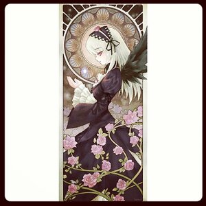 Rating: Safe Score: 0 Tags: 1girl black_border black_dress black_wings dress flower frilled_sleeves frills hairband image juliet_sleeves letterboxed long_hair long_sleeves looking_at_viewer pink_flower puffy_sleeves ribbon rose silver_hair solo suigintou wings User: admin