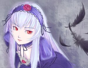 Rating: Safe Score: 0 Tags: 1girl black_wings commentary_request detached_collar dress feathers flower frilled_dress frills hairband image lips long_hair long_sleeves looking_at_viewer mac_(dog_dog) parted_lips red_eyes red_flower red_rose ribbon rose rozen_maiden silver_hair solo suigintou upper_body User: admin