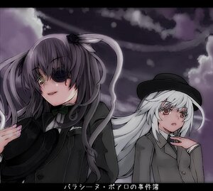 Rating: Safe Score: 0 Tags: 2girls barasuishou eyepatch flower formal hat image letterboxed long_hair multiple_girls pair suigintou suit top_hat white_hair User: admin