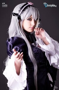 Rating: Safe Score: 0 Tags: 1girl artist_name black_dress closed_mouth dress gothic_lolita hairband lips lolita_fashion long_hair long_sleeves looking_at_viewer realistic signature silver_hair solo suigintou User: admin