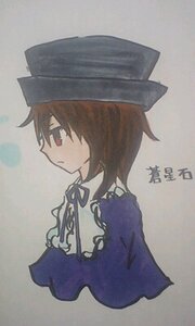 Rating: Safe Score: 0 Tags: 1girl brown_hair dress hat image long_sleeves looking_away profile red_eyes ribbon short_hair simple_background solo souseiseki upper_body usami_renko User: admin