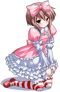 Rating: Safe Score: 0 Tags: 1girl blush bow brown_hair dress frills full_body green_eyes hair_bow heterochromia image lolita_fashion long_sleeves pantyhose pink_bow red_eyes rozen_maiden shinshin shoes short_hair solo souseiseki striped striped_legwear User: admin