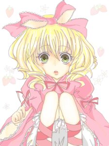 Rating: Safe Score: 0 Tags: 1girl blonde_hair bloomers bow dress flower frills green_eyes hina_ichigo hinaichigo image long_sleeves pink_bow pink_dress puffy_sleeves ribbon short_hair sitting solo striped striped_background underwear User: admin