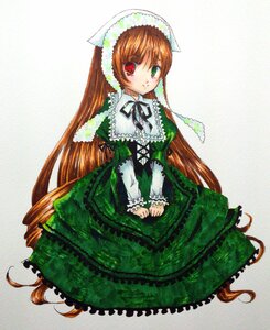 Rating: Safe Score: 0 Tags: 1girl brown_hair dress drill_hair frills full_body green_dress green_eyes hat head_scarf heterochromia image long_hair long_sleeves looking_at_viewer red_eyes solo suiseiseki twin_drills very_long_hair User: admin