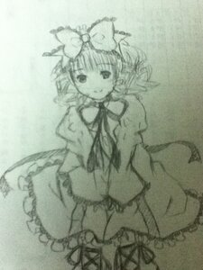 Rating: Safe Score: 0 Tags: 1girl ascot bow detached_sleeves hair_bow hair_tubes hakurei_reimu hinaichigo image looking_at_viewer monochrome skirt smile solo traditional_media wide_sleeves User: admin