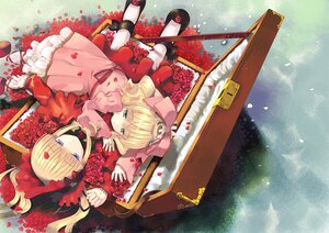 Rating: Safe Score: 0 Tags: 2girls ankle_ribbon blonde_hair blue_eyes bonnet bow dress flower frills from_above green_eyes hat hina_ichigo hinaichigo image long_hair long_sleeves looking_at_viewer lying multiple_girls pair petals photoshop_(medium) pink_bow red_dress ribbon rose rozen_maiden shinku shoes suitcase twintails watari_shinji water wavy_hair User: admin