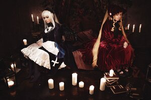 Rating: Safe Score: 0 Tags: 2girls bangs candle cross dress flower long_hair long_sleeves looking_at_viewer multiple_cosplay multiple_girls rose sitting tagme twintails very_long_hair white_hair User: admin